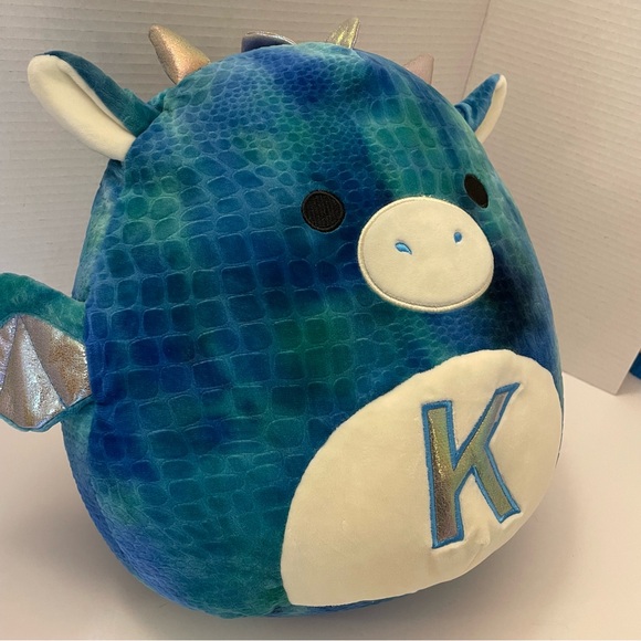 Dominic the Dragon "K" 12 inch Squishmallow Stuffed Animal Toy - Picture 3 of 11
